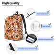 thumbnail image 4 of Naloa Autumn Fox Pumpkin Lazy Canvas Backpack for Men Women Rucksack Casual Travel Daypack College Tote Satchel Bookbag for Teens-Medium, 4 of 7