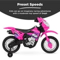 thumbnail image 4 of Best Choice Products 6V Kids Electric Battery Powered Ride On Motorcycle w/ Training Wheels, Lights, Music - Hot Pink, 4 of 8