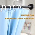 thumbnail image 3 of Barra de cortina de ducha Thestoa ajustable de 76 a 203 cm con soporte, color negro, 3 of 6