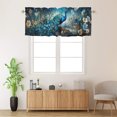 thumbnail image 2 of Peacock Thermal Insulated Window Curtain Valance Vintage Blue Peacock Feather Beautiful Bird Flowers Rod Pocket Valances for Bedroom Living Room Dining Room 54 by 18 in, 1 Panel, 2 of 6