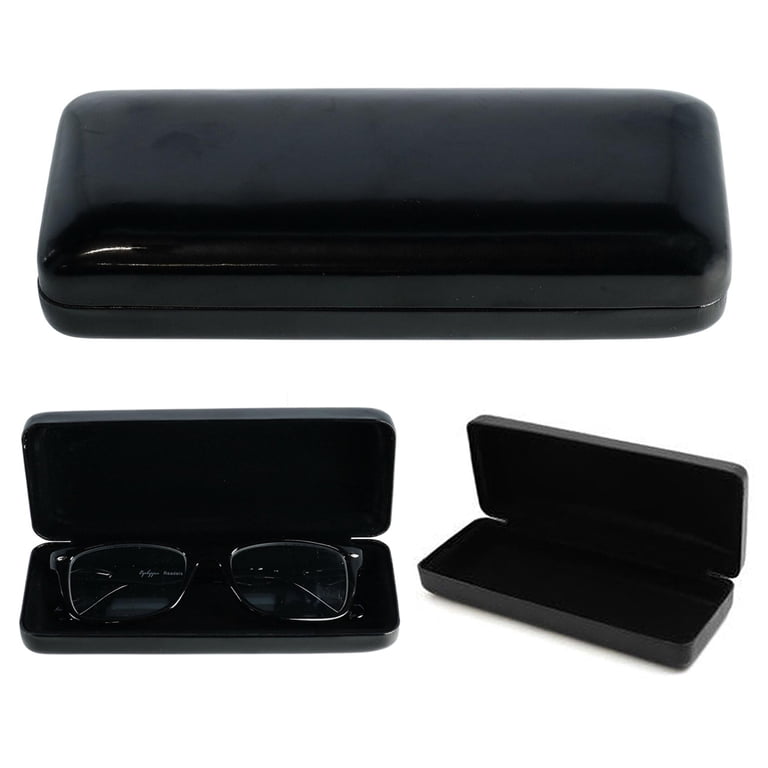 ARTS&SCIENCE がま口 glasses case 黒 1 X Black Glasses Case Shiny Rectangular Clam Shell Hard