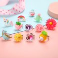 thumbnail image 4 of Girls Jewelry Rings in Box, Adjustable, No Duplicates, Rings for Pretend Play and Dress Up (24 Adorable Rings), 4 of 7