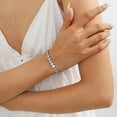 thumbnail image 3 of 18K White Gold Plated Tennis Bracelet with CZ Bracelets with Extending Buckle for Women - Birthstone Bracelet with Crystal,Dainty Birthday Jewelry Gifts for Her, 3 of 9