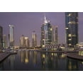 thumbnail image 2 of Young, Bill 18x14 White Modern Wood Framed Museum Art Print Titled - UAE, Dubai, Marina Lights reflect on marina, 2 of 4