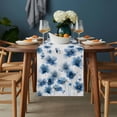 thumbnail image 2 of Navy Blue Floral Table Runner - 108 Inch Long, Kitchen Dining Table Runner Dresser Scarves, Spring Flowers Butterflies Watercolor Farmhouse Decor for Coffee Tables Wedding Party Banquet, 2 of 8