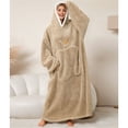 thumbnail image 4 of Wearable Blanket Hoodie for Adult Plush Blanket Sweatshirt Gray One size, 4 of 10
