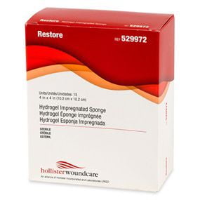 Restore Hydrogel - Hollister Restore Hydrogel Impregnated Gauze Sponge 4 x 4 Inch, 15 Count