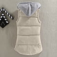 thumbnail image 4 of CILENON Womens Jackets Dressy Casual Women Vest Female Warm Sleeveless Jacket Cotton Solid Hooded Vest for Outerwear (Beige,L), 4 of 7