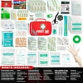 thumbnail image 2 of 215-Piece 2-in-1 First Aid Kit with Bonus 43-Piece Mini Kit, Includes Eyewash, Cold Pack, Moleskin Pads, Emergency Blanket - Ideal for Home, Travel, Car, Office, Camping (Red), 2 of 9