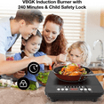 thumbnail image 4 of Single Burner Induction Cooktop,1800W Portable Induction Cooktop,110V Hot Plate with LCD Sensor Touch, 7 Temp Levels up to 518°F, ty Lock, 4-Hour Timer, 9 Heat-Resistant Cooking, 4 of 6