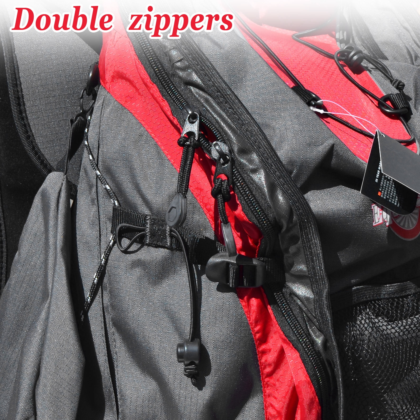 Sunrise Heavyduty Waterproof Travel Hiking Backpack Women Men Mountaineering Rucksack(Red)