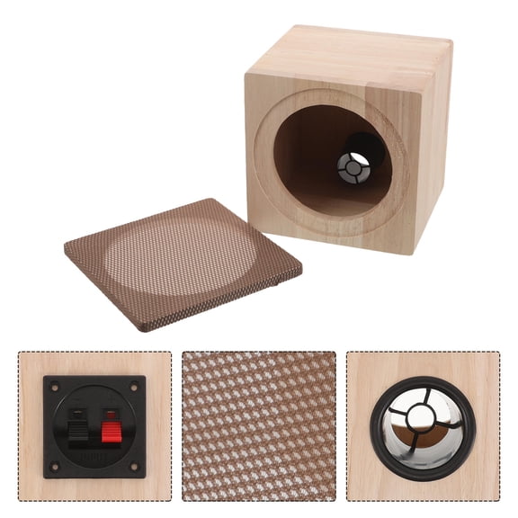 LOLIPPYY Beige Wood Subwoofer Box with Vented Design for Car Audio Bass and Enhanced