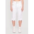 thumbnail image 3 of Women's Belted Capri Cargo Pants with Ruched Drawstring Hem, 3 of 4