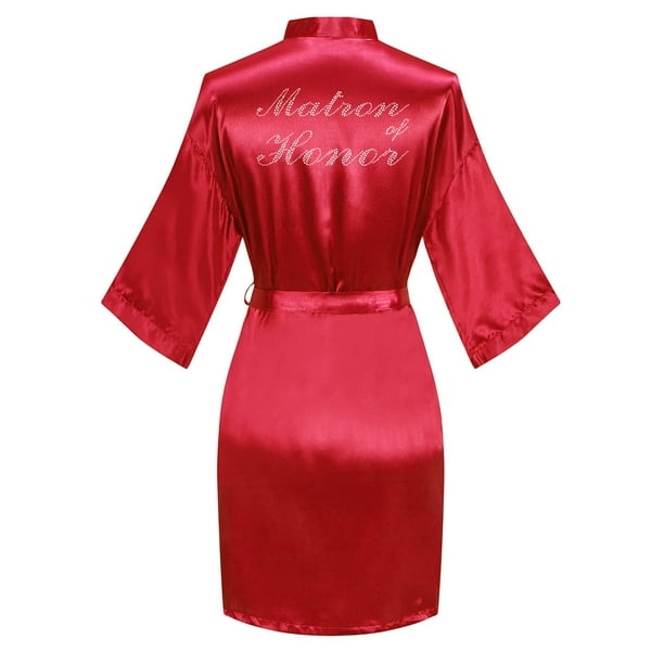 VintageClothing Women Kimono Satin Bride Matron of Honor Wedding Short