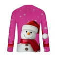 thumbnail image 6 of Feancey Today's Deals of The Day Men's Vintage Christmas Long Sleeve Tshirts 3D Snowman Print Crewneck Tops Big And Tall Xmas Graphic Tees for Men Fashion Hipster Tee Shirts Pink XL, 6 of 6