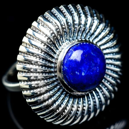 Large Lapis Lazuli Ring Size 8 (925 Sterling Silver) - Handmade Boho Vintage Jewelry RING5913