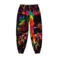 thumbnail image 4 of CONZONE Mens Baggy Harem Pants Wide Leg Pants for Men Trendy Elastic Waist Graphic Y2K Soft Casual Joggers With Pocket, 4 of 4