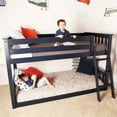 Carousel Bunk Bed, Solid Wood Twin over Twin Low Bunk Beds for Kids
