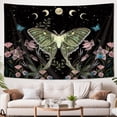 thumbnail image 2 of Yellow Moth Tapestry Wall Hanging, Moon Phase Stars Cute Plants Butterfly Floral Botanical Nature Aesthetic Celestial Wall Tapestries for Bedroom Home Living Room Dorm 60X40 Inch, 2 of 6