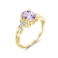 thumbnail image 3 of JewelersClub Pink Amethyst Ring Birthstone Jewelry – 1.00 Carat Pink Amethyst 14K Gold Plated Silver Ring Jewelry with White Diamond Accent – Gemstone Rings with Hypoallergenic 14K Gold Plated Silver, 3 of 4