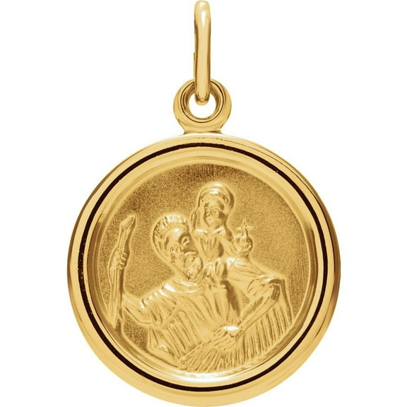 14k Yellow Gold St. Christopher Medal 14mm - 1.4 Grams