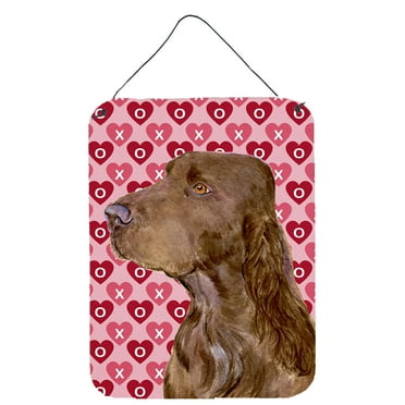 Carolines Treasures SS4525DS1216 Field Spaniel Hearts Love and Valentines Day Portrait Wall or Door Hanging Prints