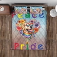thumbnail image 4 of Peace Love Pride Golden Retriever with Rainbow Sunglasses LGBT LGBTQ+ Quilt Bedding Set Goldens Dog Lover Gifts Idea 1 Blanket Bed Cover 2 Pillowcases - 01004, 4 of 5