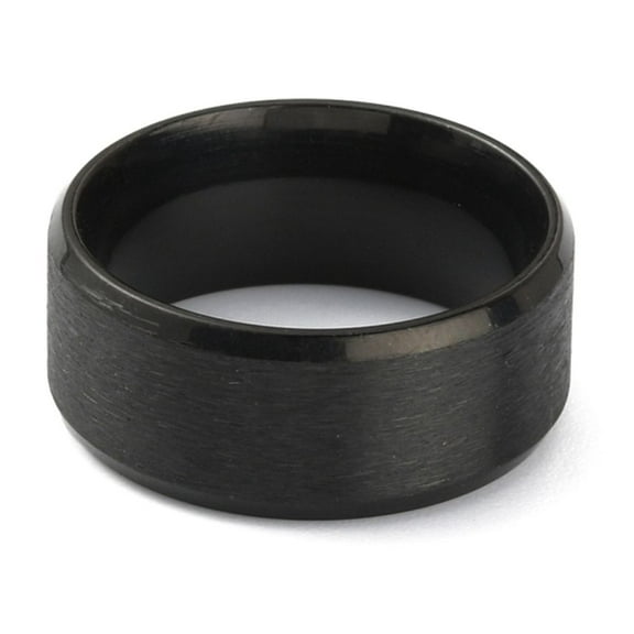 10 pc 201 Stainless Steel Plain Band Ring for Women Matte Gunmetal color Inner Diameter: 16.13mm