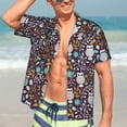thumbnail image 7 of Bingfone Men's Short Sleeve Button Down Shirts Hawaiian Forest Cute Owl Printed Beach Shirt, 7 of 7
