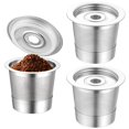 thumbnail image 1 of Paquete de 3 tazas reutilizables K y c&aacute;psulas de caf&eacute; para cafetera Ninja PB051 y CFP101/PB041, 304 reutilizables de acero inoxidable K Pod permanente filtros compatibles con caf, 1 of 7