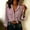 Red, variant on Women's 2026 Fashion Striped Collared Shirt, 3D Digital Print Casual Blouse, Long Sleeve Button-Down Top for Office White S