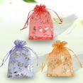 thumbnail image 2 of 100 Uds. Bolsas de Organza bolsas para envolver regalos con cordón caramelos regalo fiesta Navidad cumpleaños aniversario Festival Almacenamiento y organización del hogar Patrón de corazón Matsuzay HA010029-01, 2 of 6