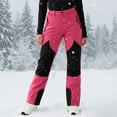thumbnail image 2 of CheerKidz Kids Colorblocked Fleece Lined Ski Pants Water Repellent Outdoor Snow Pants with Reinforced Knees and Zippered Pockets for Active Boys and Girls Cold Weather Play(Hot Pink,8 Years), 2 of 9