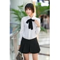 thumbnail image 2 of Camisa de gasa de manga larga blanca con cuello de muñeca y lazo de mariposa para mujer de primavera y otoño estilo academia, 2 of 3