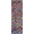 thumbnail image 3 of SAFAVIEH Nantucket Suzette Zigzag Stipes Cotton Area Rug, Multi, 8' x 8' Round, 3 of 10