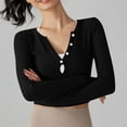 thumbnail image 5 of JGGSPWM Women's Workout Shirt Sexy Cutout Irregular V-Neck Long Sleeve Crop Top Slim Fit Athletic with Thumb Hole Trendy Base Layer Black S, 5 of 6