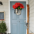 thumbnail image 4 of Lifelike Red Geranium Hanging Basket - Complete with Faux Flowers & Ribbon Bow, Ready-to-Hang Indoor Outdoor Porch Decor (1 Pack), 4 of 7
