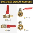 thumbnail image 5 of 2Pack Brass Water Mini Ball Valve Shut Off Switch, G1/4" Male x 5/16" Hose Barb, 180 Degree, 5 of 7