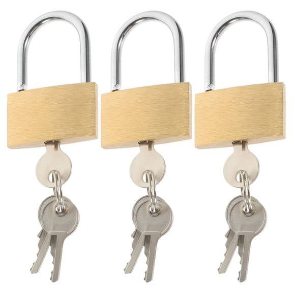 TALENO 3pcs Garage Locks Keyed Padlock Fence Locks Copper Padlock Lock Set with Keys