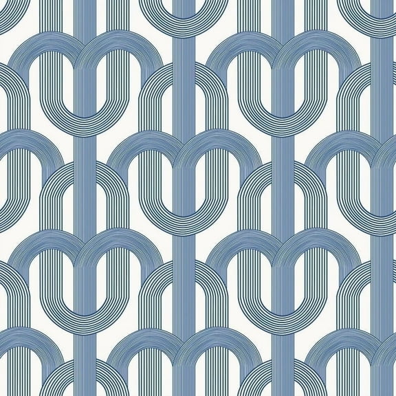 Tempaper Lattice Blue Peel and Stick Wallpaper, 20.5" x 16.5'