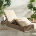 thumbnail image 4 of Safavieh Vincent Wood Outdoor Lounge Chair, Natural/Tan, 4 of 15