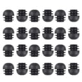 thumbnail image 1 of Shisuyan Round Plastic Tubing Plug Black 50Pcs 1In Furniture Leg Pipe Insert, 1 of 9