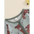 thumbnail image 6 of Nygoyerh Baby Girls Boys Western Summer Jumspuit Cow Print Short Sleeve Front Zipper One Piece Romper Newborn Infant Cute Bodysuit for Casual Daily 3M 6M 12M 18M, 6 of 9