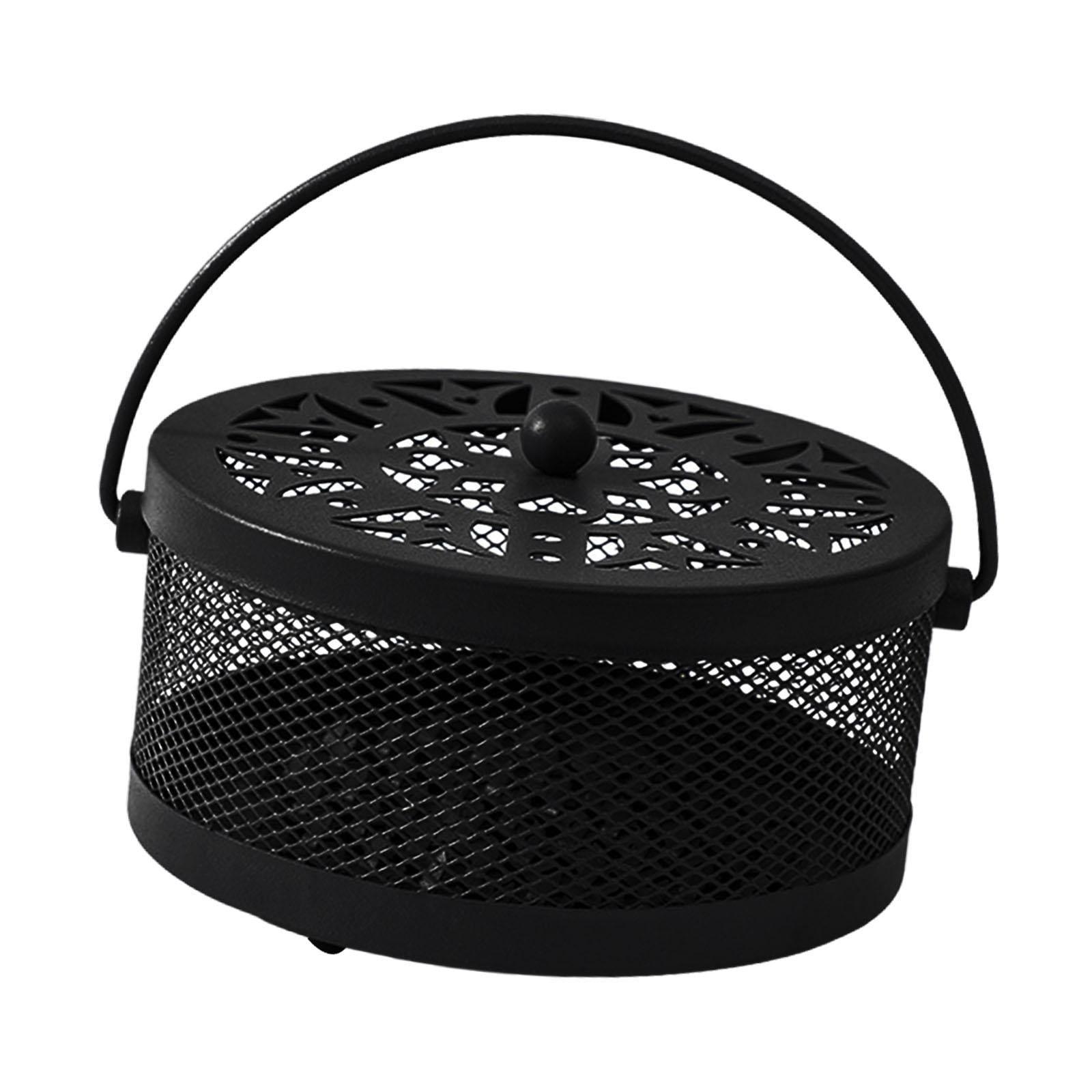 QccHieUs Coil Holder Censer Round Portable Hollow Stand Hanging Incense Burner Holder for Black