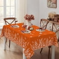 thumbnail image 2 of Orange Pumpkins Flowers Fall Tablecloth , Thanksgiving Autumn Tablecloths 60x84 Inch, 2 of 7