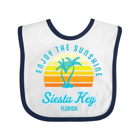 

Inktastic Summer Enjoy the Sunshine Siesta Key Florida in Blue Gift Baby Boy or Baby Girl Bib