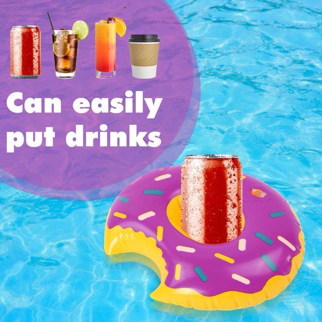 Portavasos inflable Donut Flotador Fiesta en la piscina Posavasos de agua (Púrpura)