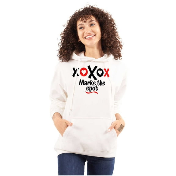 Valentine's Day XO Marks The Spot Hoodie Sweatshirt Women Brisco Brands S