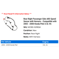 thumbnail image 2 of Rear Right Passenger Side ABS Speed Sensor with Harness - Compatible with 2003 - 2008 Honda Pilot 3.5L V6 2004 2005 2006 2007, 2 of 2