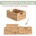 thumbnail image 3 of Water Hyacinth Pantry Baskets Set of 4, Natural Wicker Storage Bins for Shelves Organization, 3 of 6